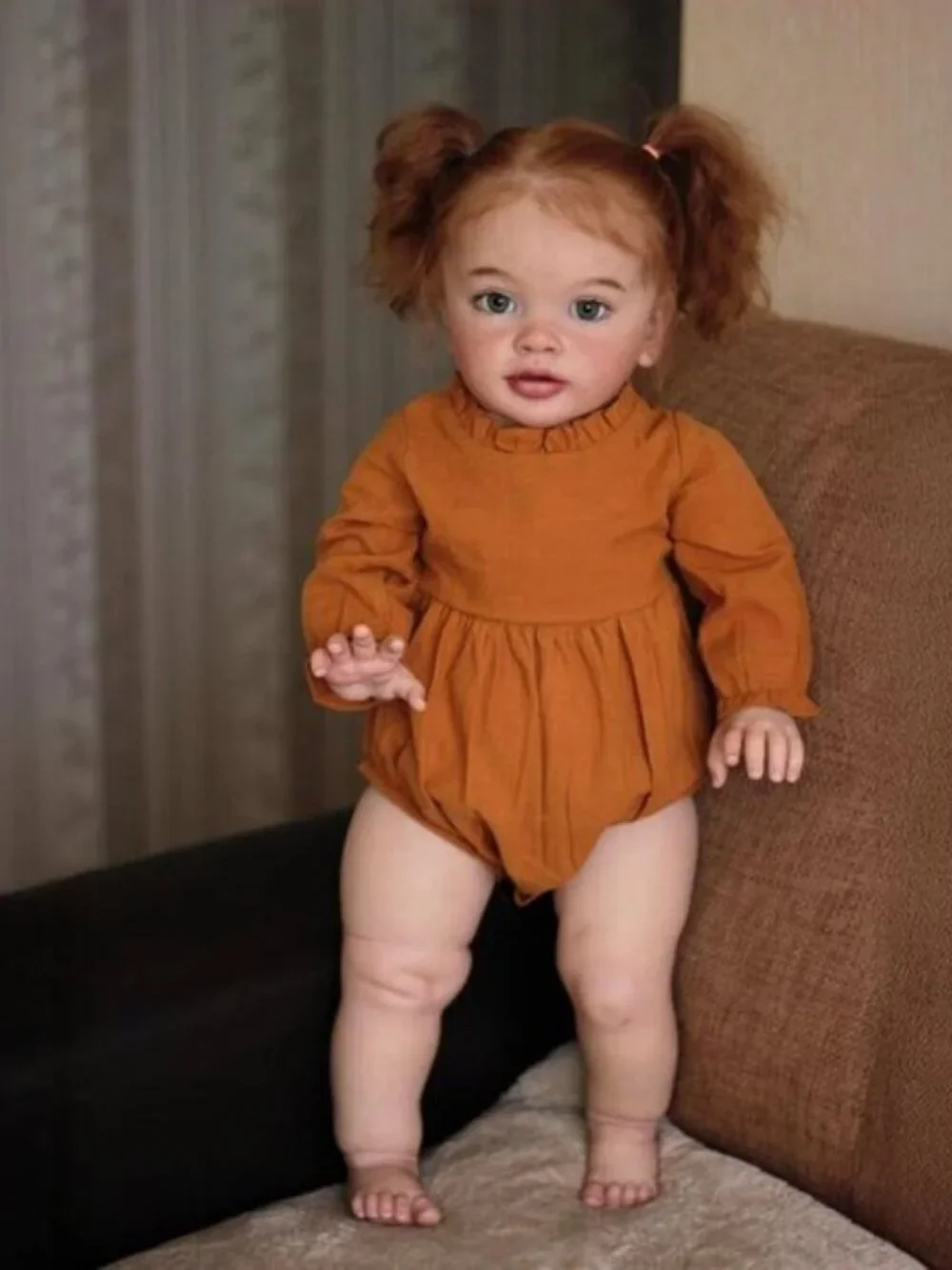 26 Inch Lifelike Reborn Toddler Girl Doll Full Vinyl Limbs Cloth Body Blue Eyes